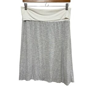 Fresh Laundry Skirt Womens Large Gray Striped Fold Over Waist Casual Beach